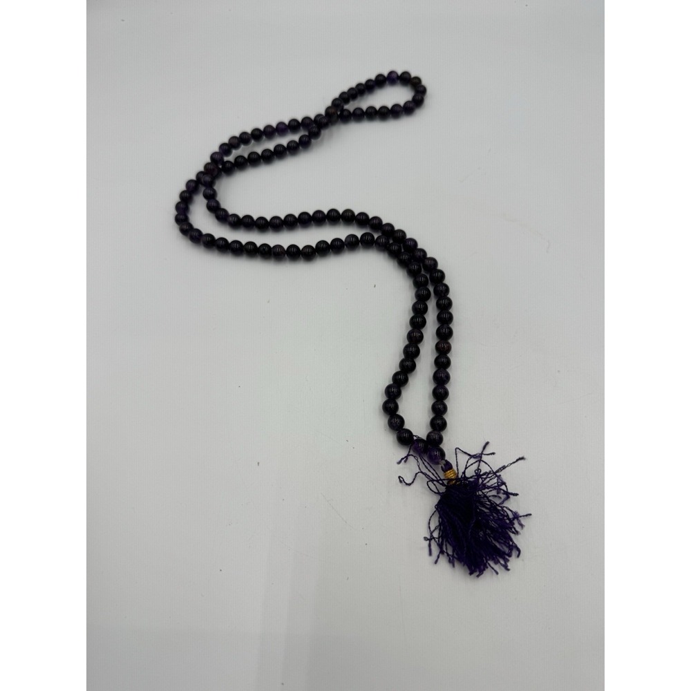 deep purple amethyst glass Meditation Or Prayer Beads